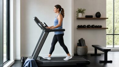 abnehmen auf dem laufband steigung [Bildinhalt mit KI erstellt]