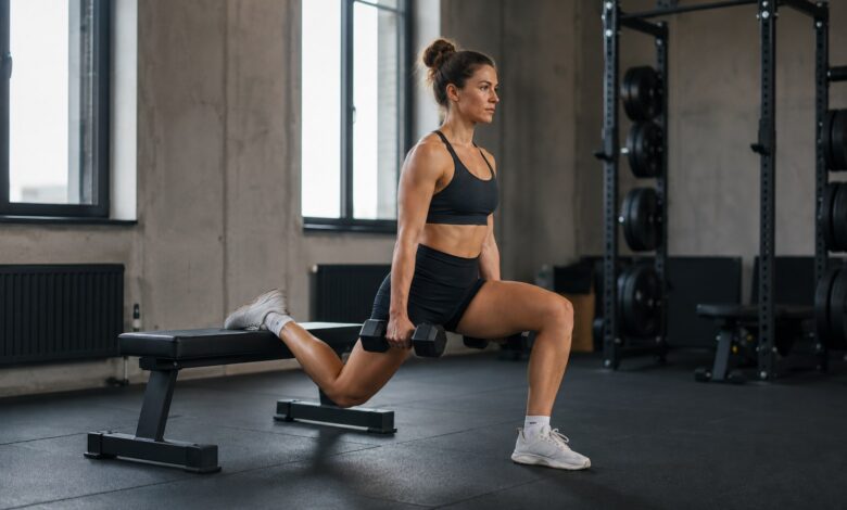 apfelpo trainieren split squat [Bildinhalt mit KI erstellt]