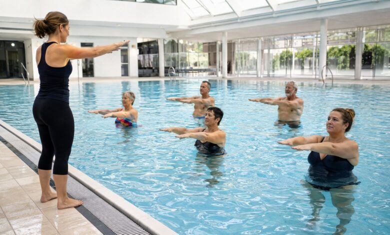 aqua training kurs schwimmbad [Bildinhalt mit KI erstellt]