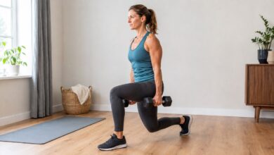 beine zuhause hanteln split squat [Bildinhalt mit KI erstellt]