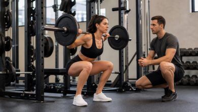 beintraining kniebeuge technik [Bildinhalt mit KI erstellt]