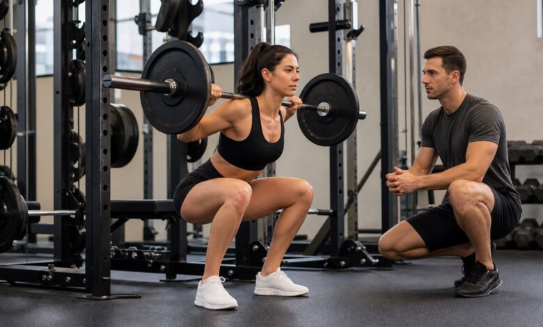 beintraining kniebeuge technik [Bildinhalt mit KI erstellt]