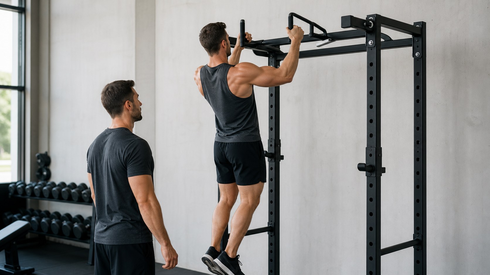 breiter rücken klimmzug training [Bildinhalt mit KI erstellt]