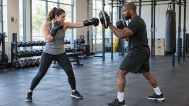 fitness boxing anfänger pratzen [Bildinhalt mit KI erstellt]