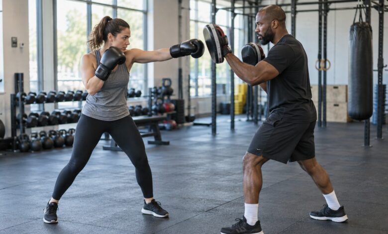 fitness boxing anfänger pratzen [Bildinhalt mit KI erstellt]