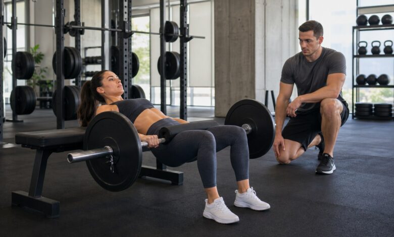 knackarsch training hip thrust [Bildinhalt mit KI erstellt]