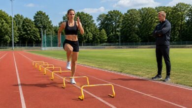 koordination leichtathletik mini hürden [Bildinhalt mit KI erstellt]