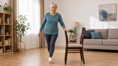 koordinationstraining senioren balance sturzprophylaxe [Bildinhalt mit KI erstellt]