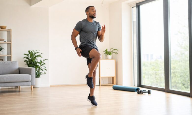 laufen im stehen indoor cardio [Bildinhalt mit KI erstellt]