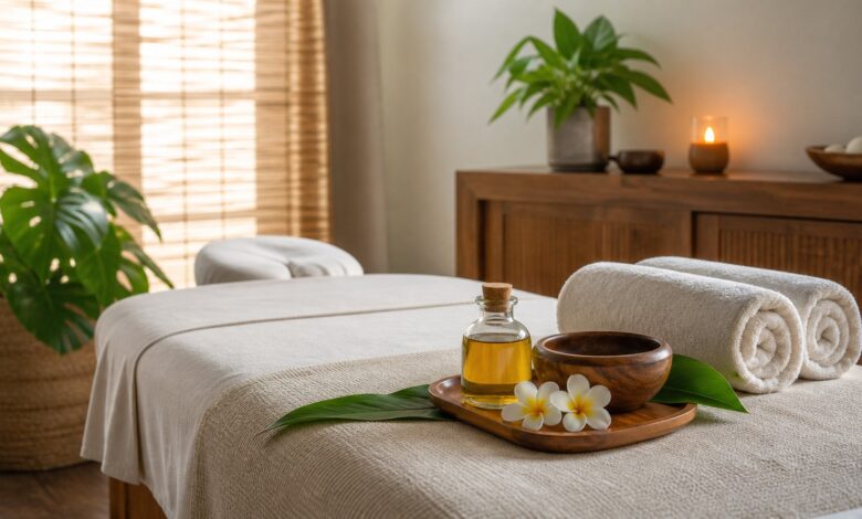 lomi lomi massage wellnessraum [Bildinhalt mit KI erstellt]