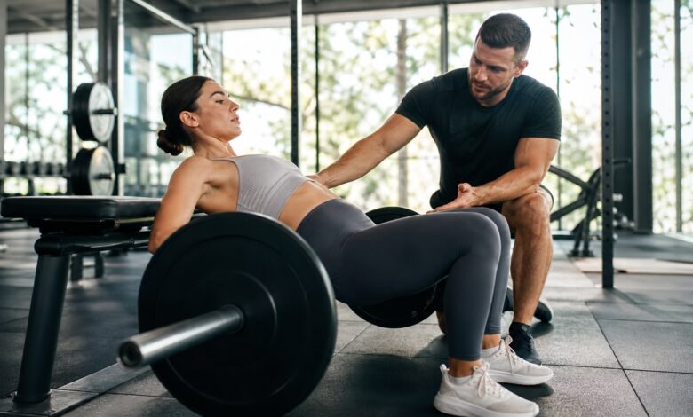po muskulatur hip thrust training [Bildinhalt mit KI erstellt]