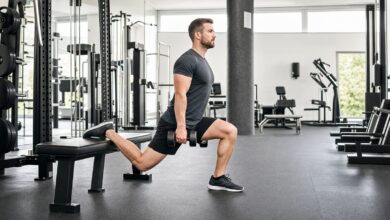 po trainieren mann bulgarian split squat [Bildinhalt mit KI erstellt]