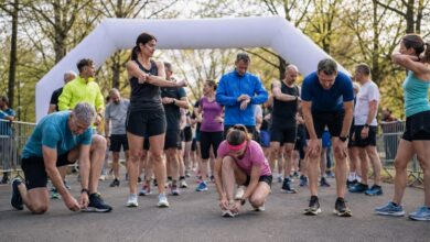 sportveranstaltung läufer start vorbereitung [Bildinhalt mit KI erstellt]