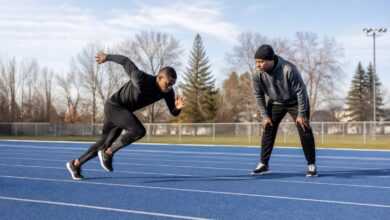 sprinttraining beschleunigung technik [Bildinhalt mit KI erstellt]