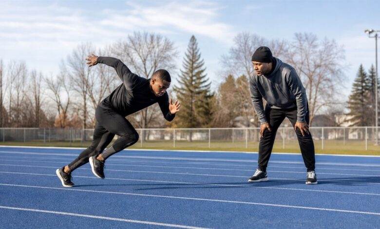 sprinttraining beschleunigung technik [Bildinhalt mit KI erstellt]