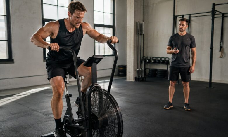 tabata training air bike intervalle [Bildinhalt mit KI erstellt]