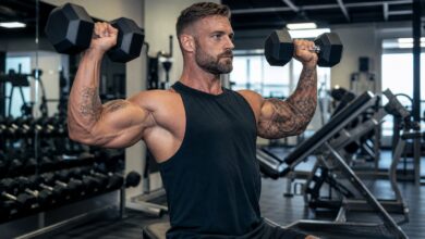 tattoos bei bodybuildern training [Bildinhalt mit KI erstellt]